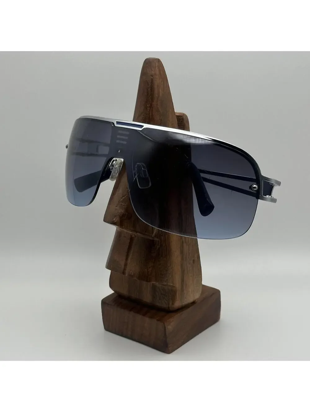 Rocawear Silver Wraparound Sunglasses Blue Gradient Lenses